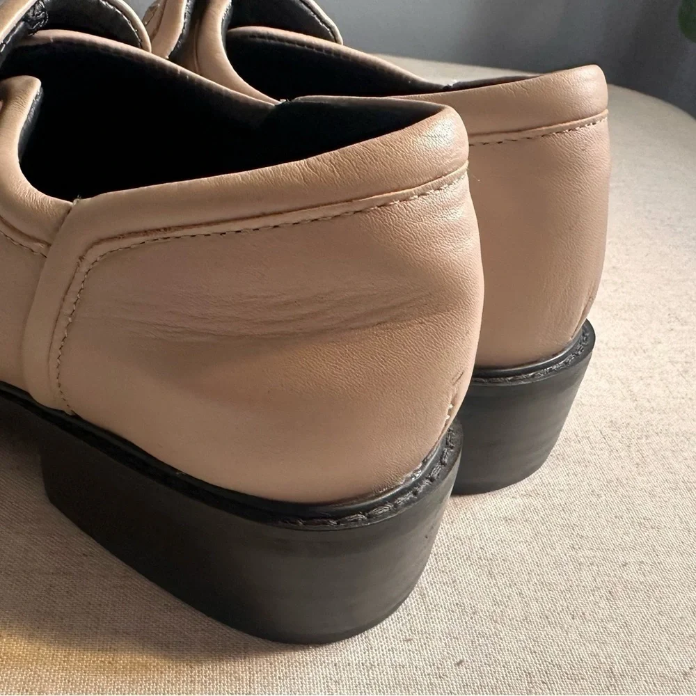 Sol Sana Nancy Loafers Cream Leather Studded Size 40